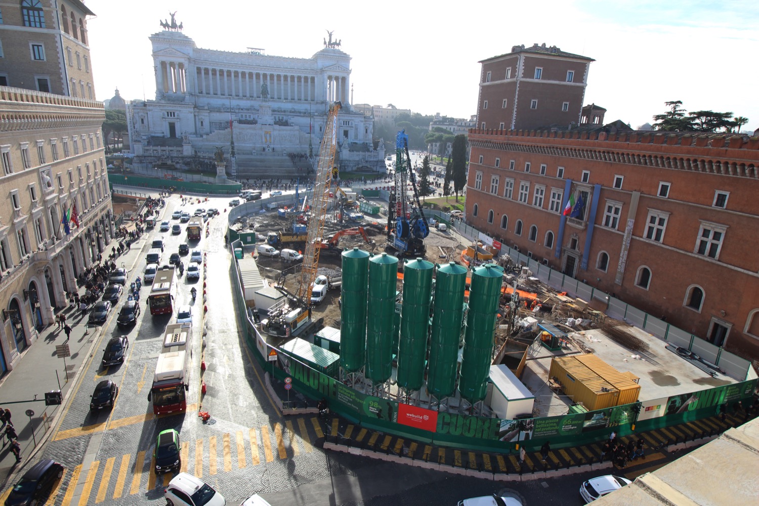 Cantiere Piazza Venezia dicembre 2023 