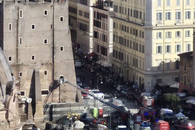 Cedimento di una parte della Torre dei Conti